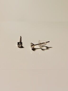 Diamond Tiny Baby or Child Stud Earrings set in 10k Yellow gold